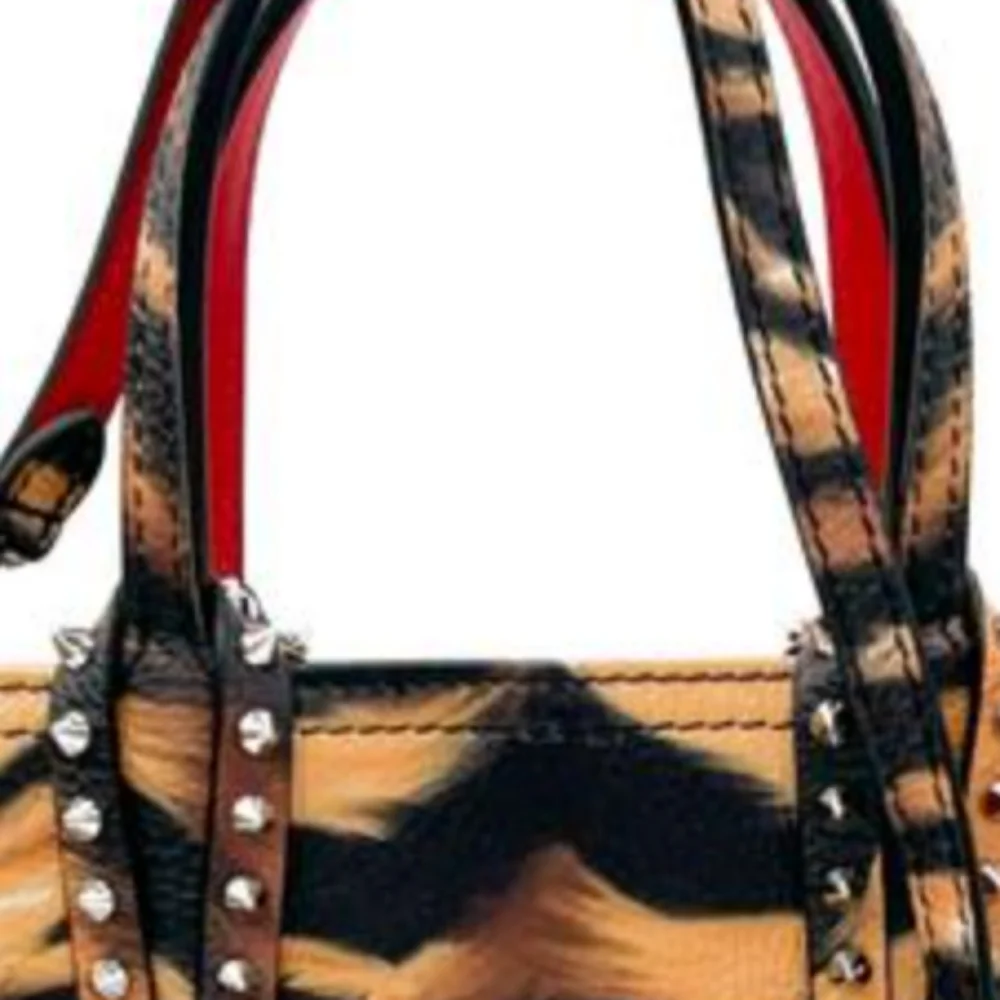 Christian Louboutin Mini CabataTiger Red Leather Studded Crossbody Bag - Picture 11 of 15